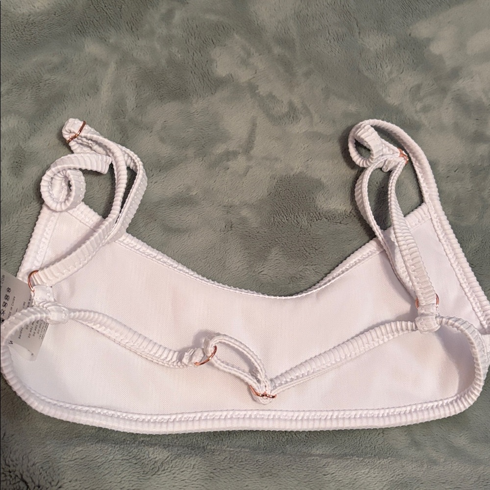 White Fox Boutique White Ribbed Bikini - Picture 4 of 11